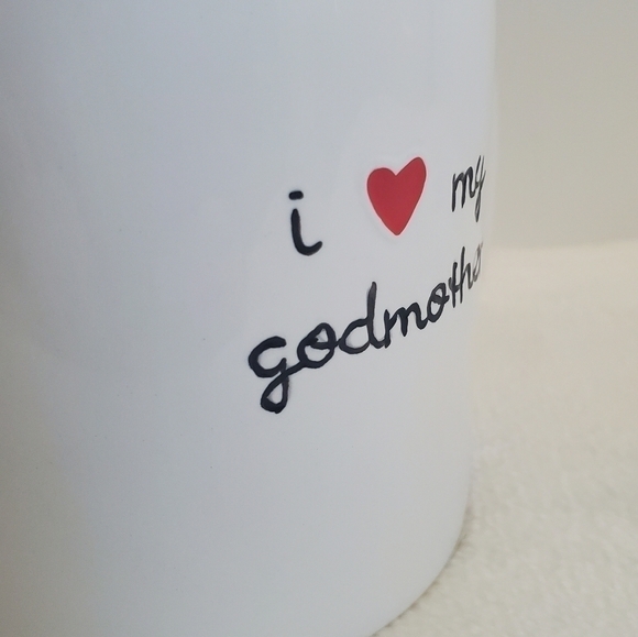 RUSS Glossy White I Love My Godmother Handpainted Coffee Cup Mug 14 Oz - Picture 3 of 10